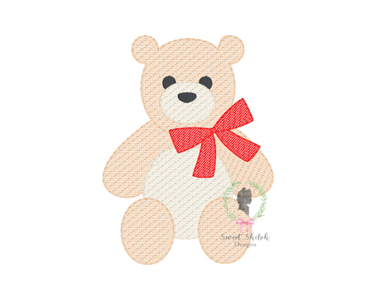 Teddy Bear with Bow Sketch