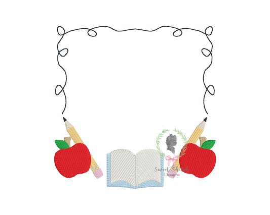 Apple with Pencil Scribble Frame Fill