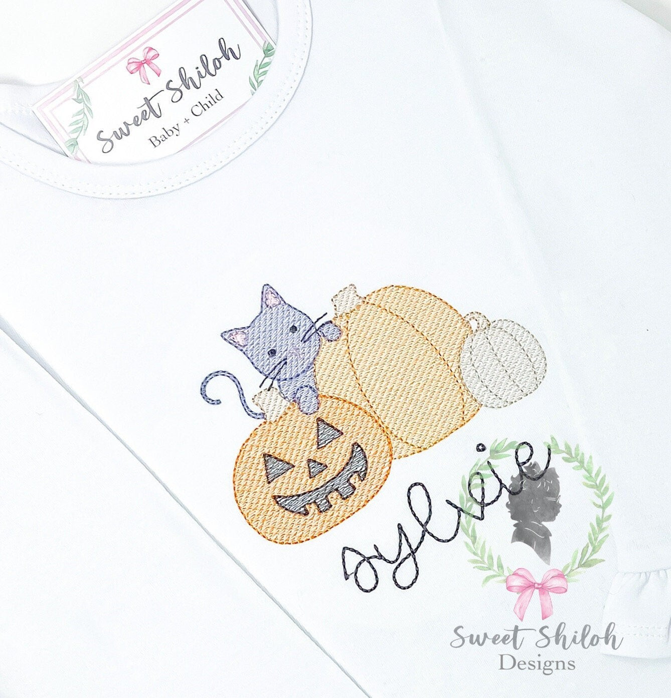 Kitten Pumpkin Patch Sketch