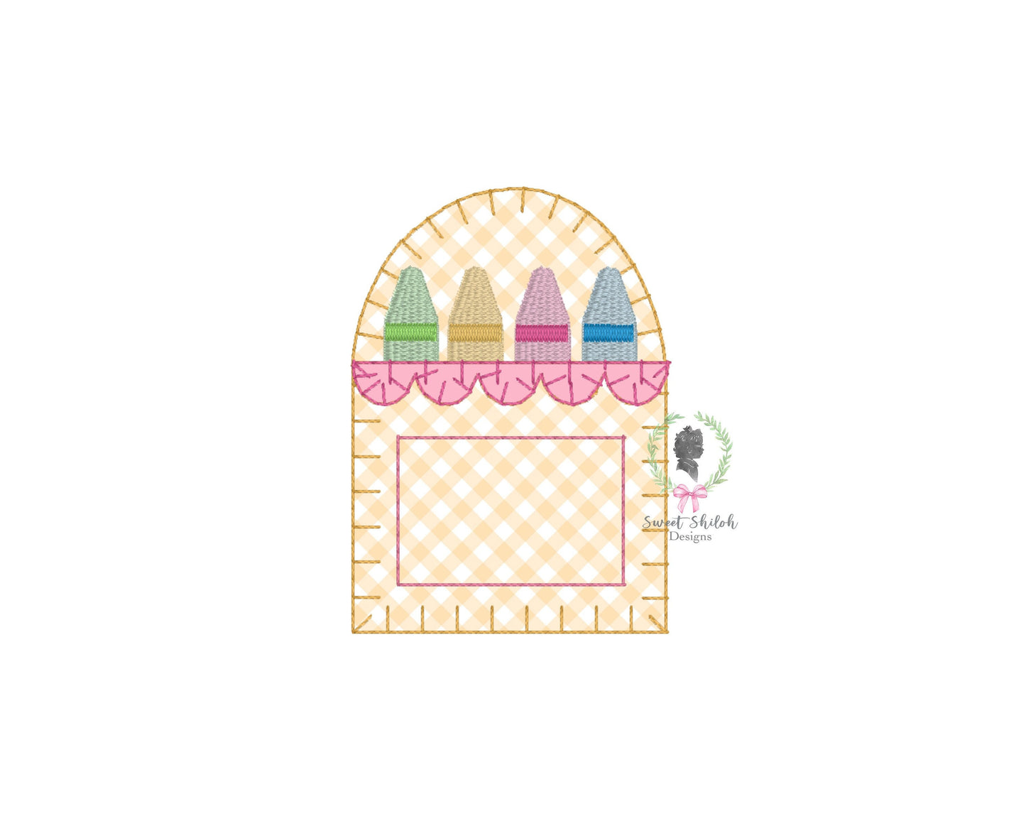 Scallop Crayon Box Blanket Stitch Applique