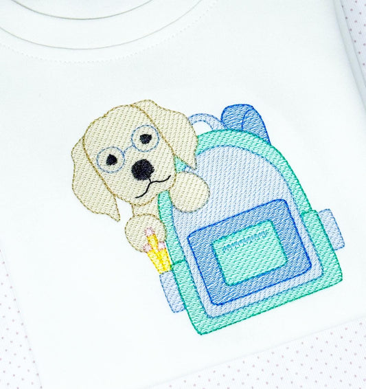 Lab Puppy with Backpack Sketch