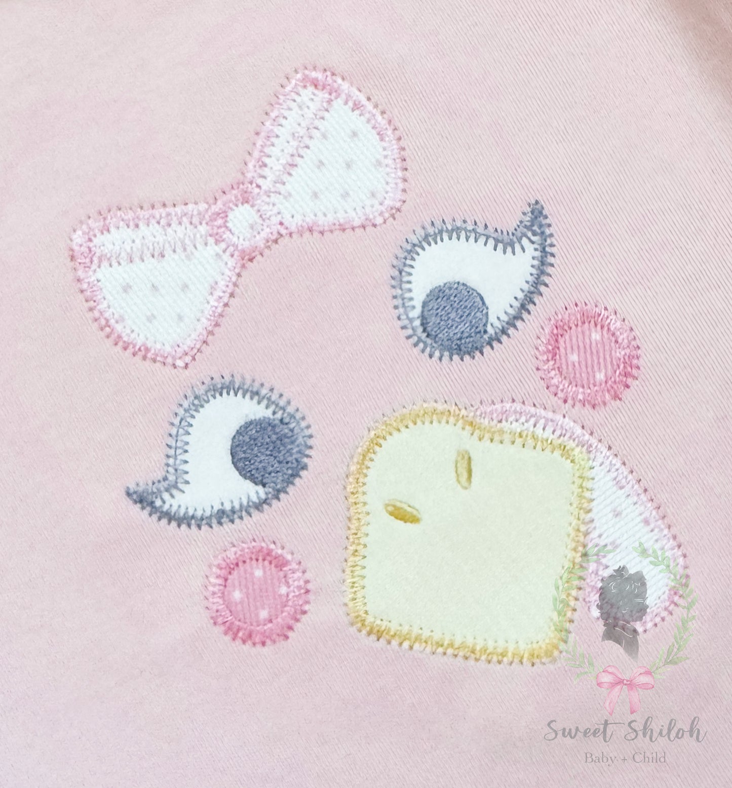 Turkey Face with Bow Zigzag Stitch Applique