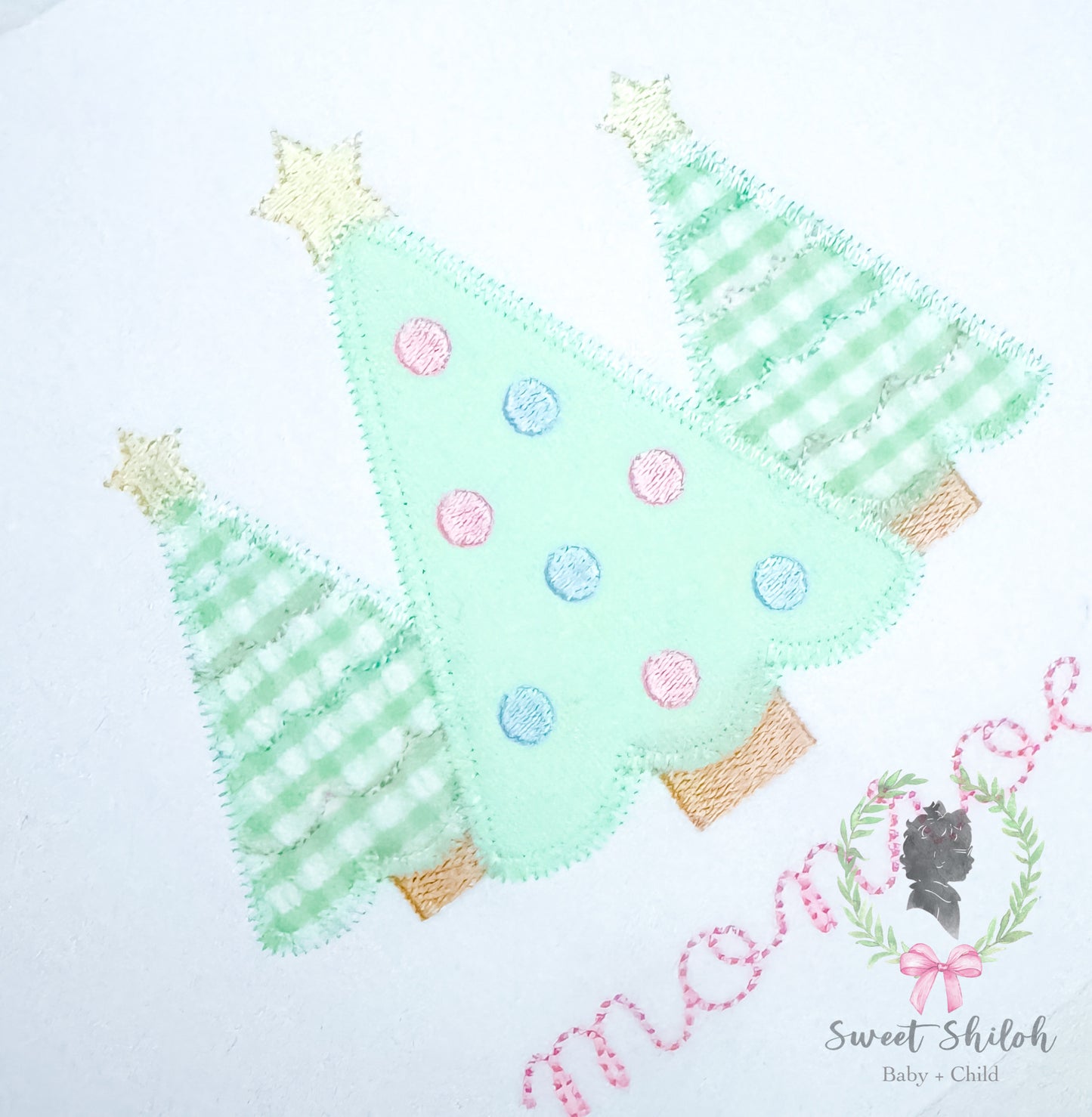 Christmas Tree Trio Zigzag Stitch Applique