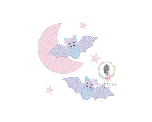 Flying Bats with Bow Sketch