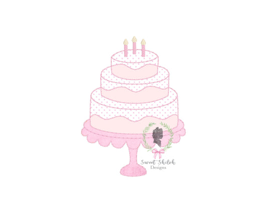 Birthday Cake Bean Stitch Applique