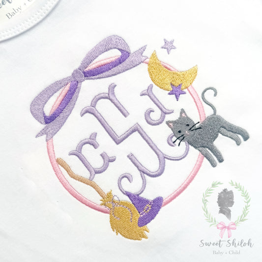 Halloween Witch Kitten Frame Fill