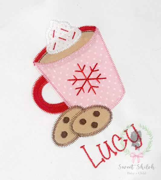 Hot Chocolate Cookie Zigzag Stitch Applique