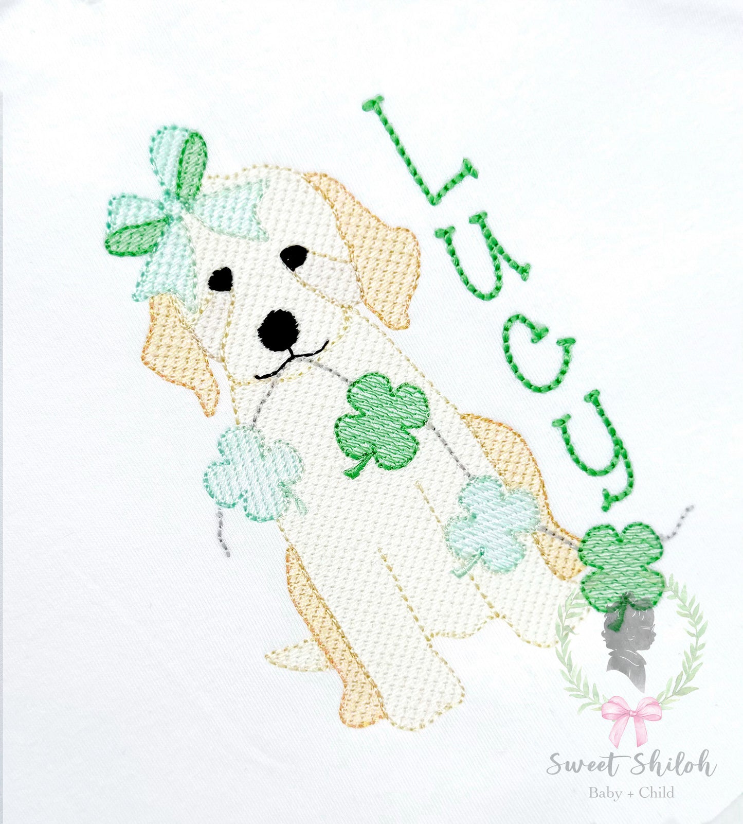 Golden Doodle Shamrock Banner Sketch
