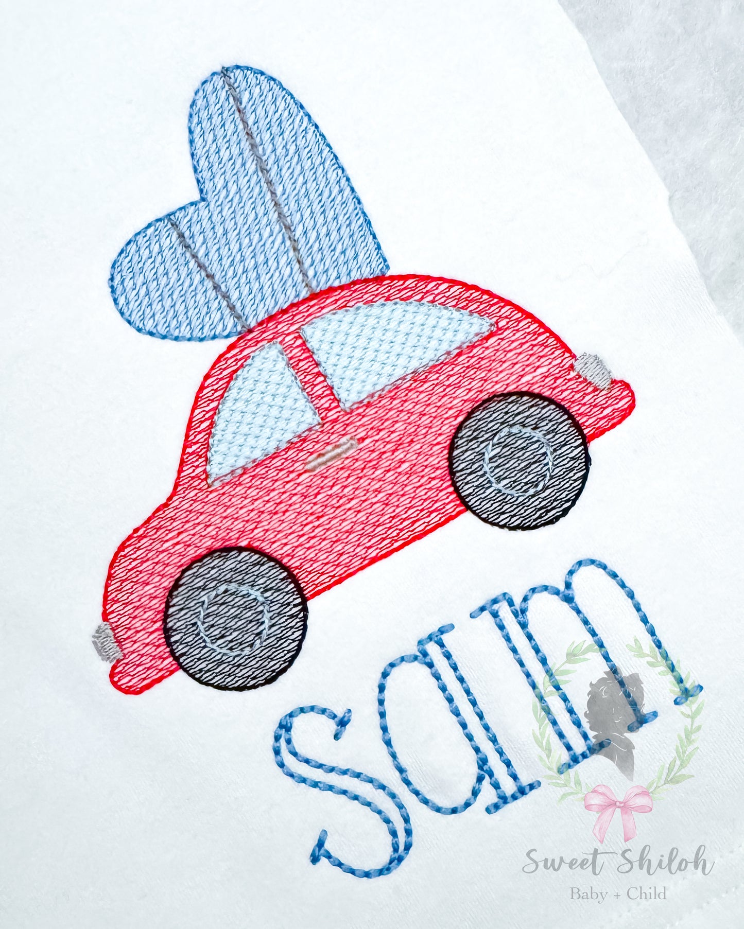 Valentine Car with Heart Sketch