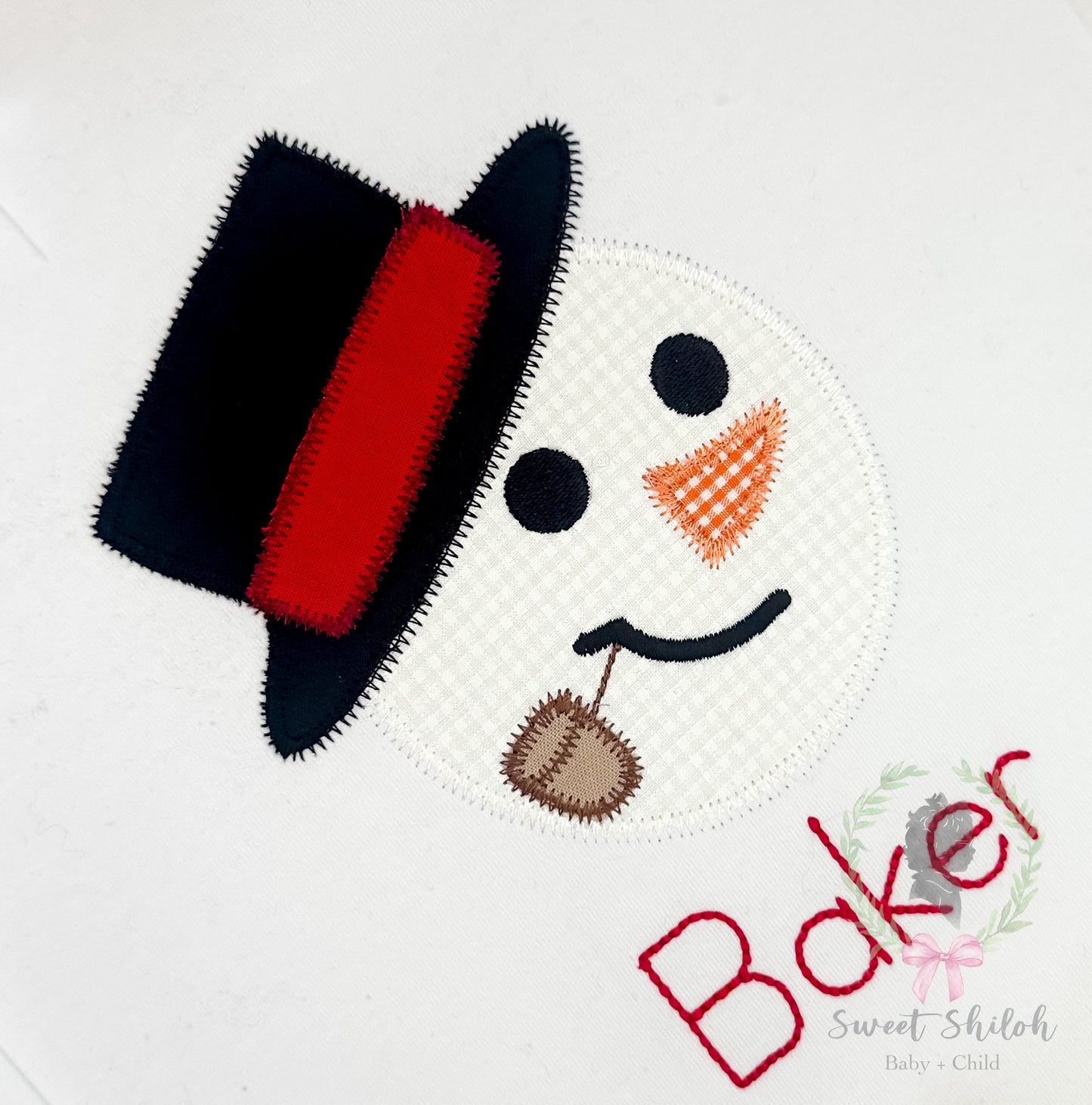 Snowman Zigzag Stitch Applique