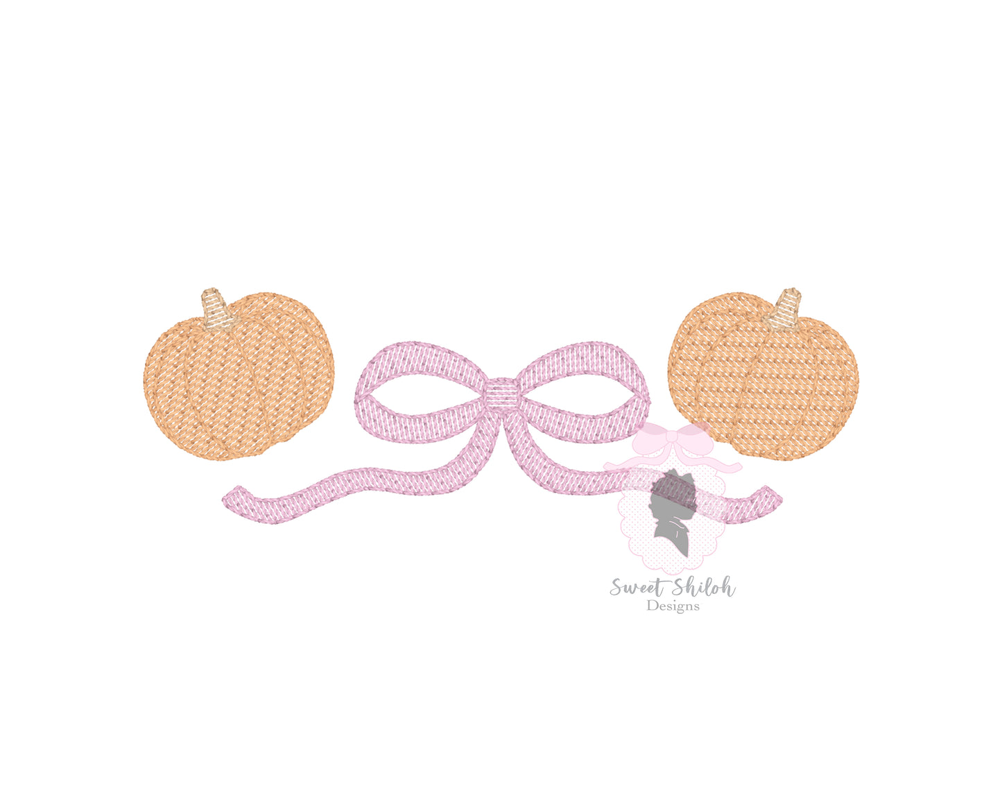 Pumpkin Ribbon Frame Sketch