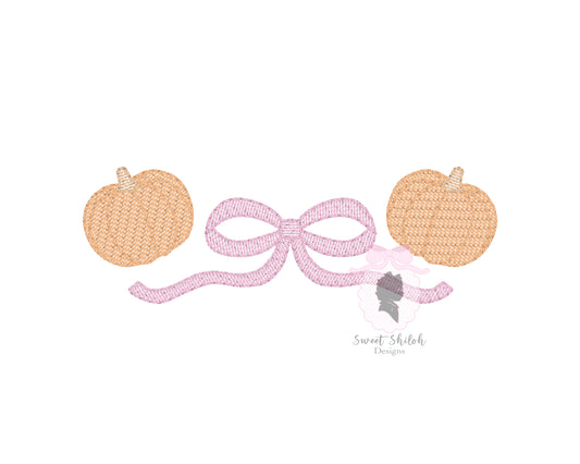 Pumpkin Ribbon Frame Sketch