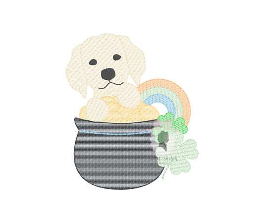Labrador with Pot of Gold Sketch