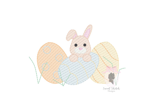 Bunny Easter Egg Trio Sketch