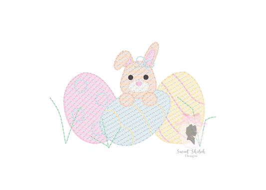 Bunny Bow Easter Egg Trio Sketch