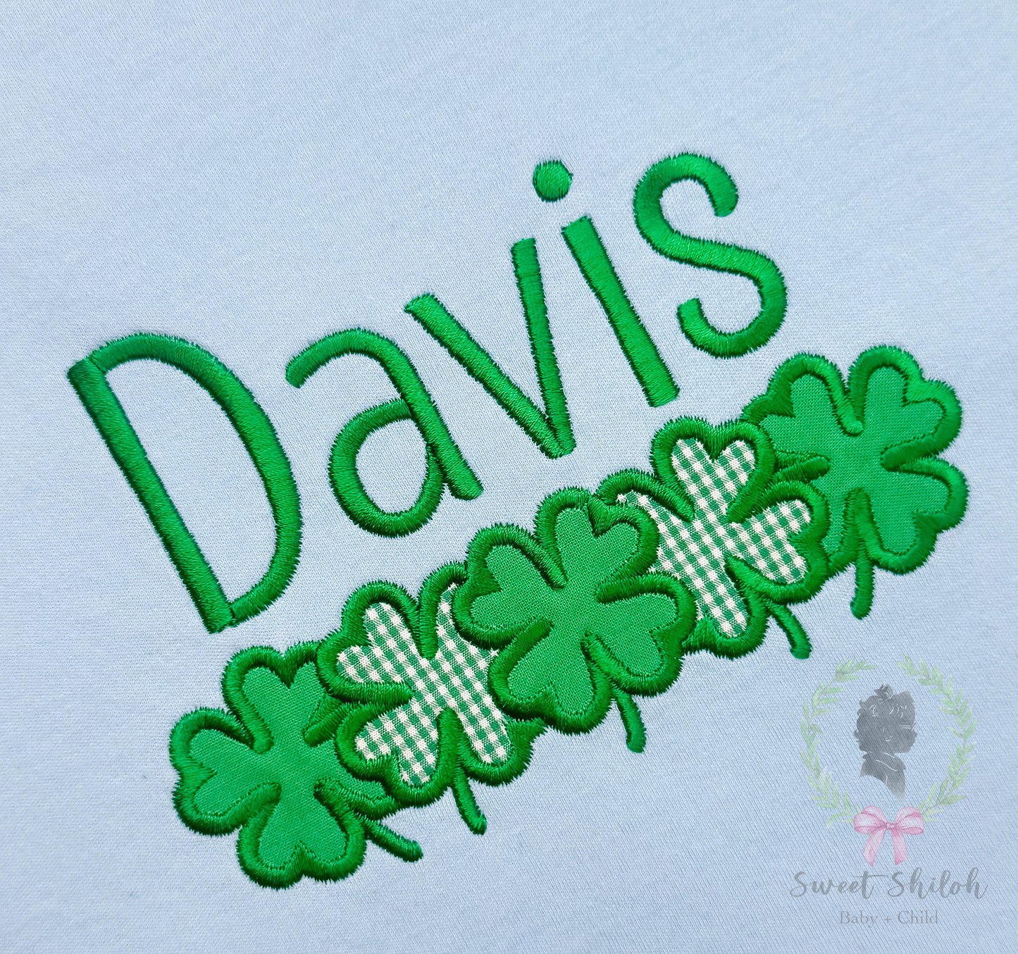 St. Patrick's Day Shamrock Row Satin Applique Frame