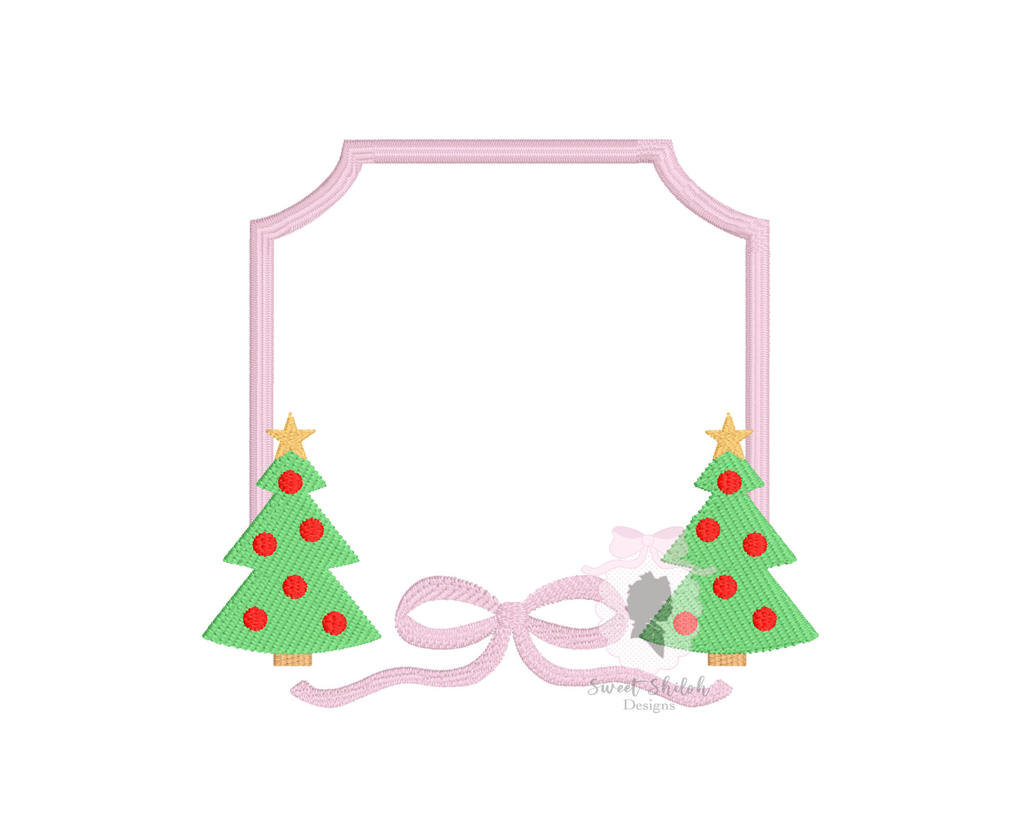 Christmas Tree Bow Crest Fill Frame