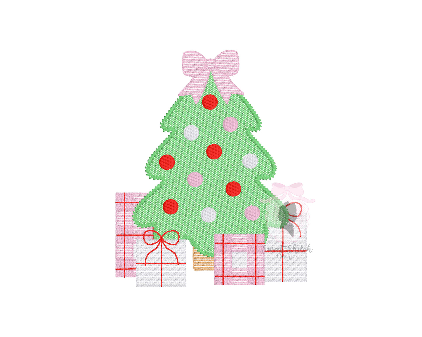 Christmas Bow Tree with Gifts Sketch