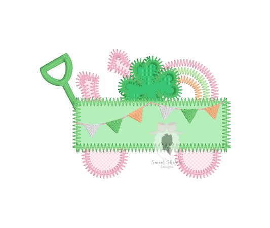 St. Patrick's Day Wagon Zigzag Stitch Applique