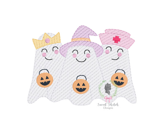 Halloween Costume Ghost Girl Trio Sketch