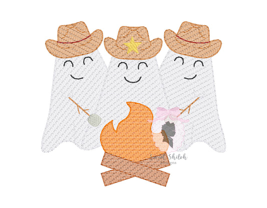 Halloween Cowboy Ghost Trio Sketch