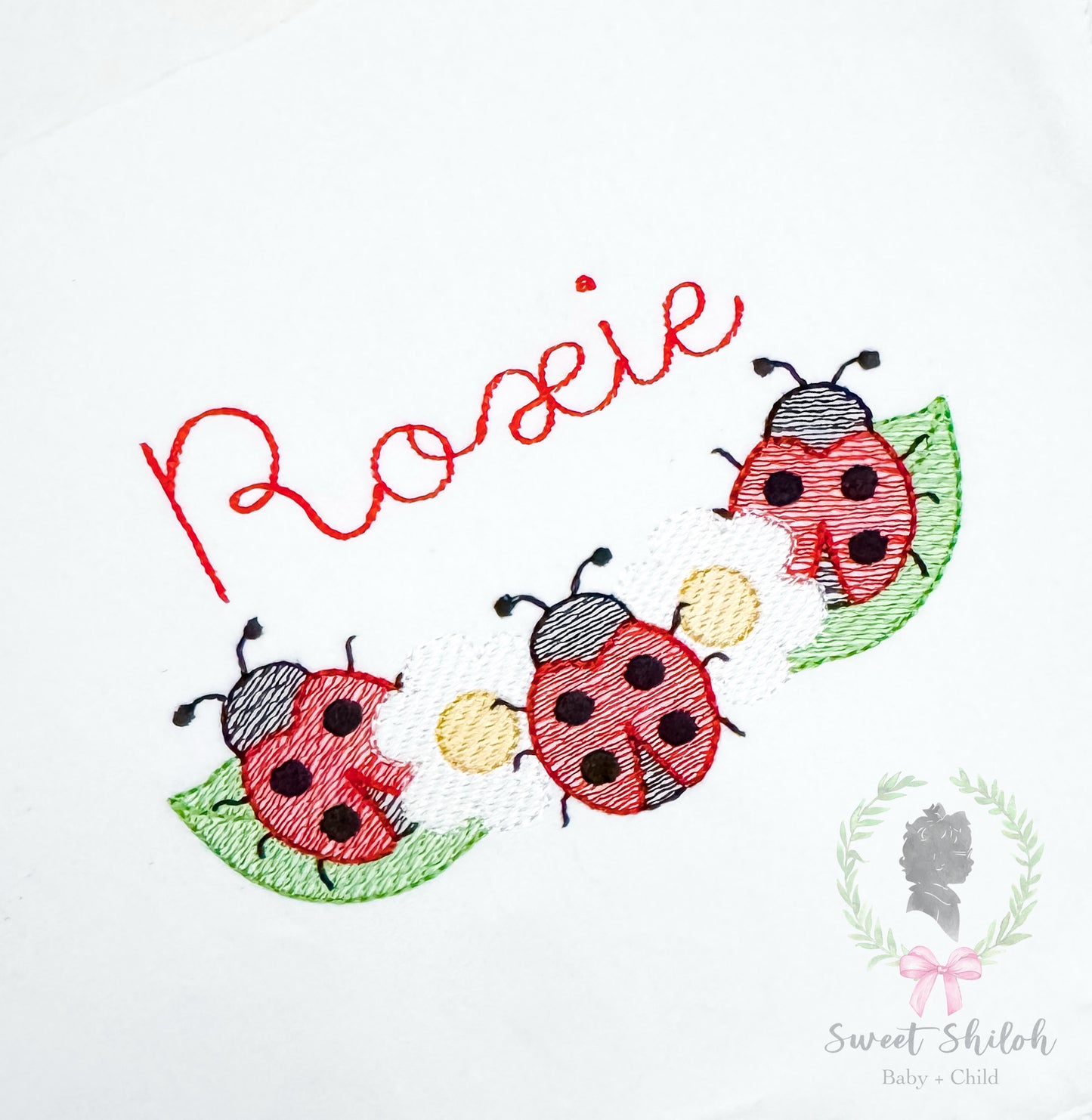 Ladybug Floral Sketch Frame