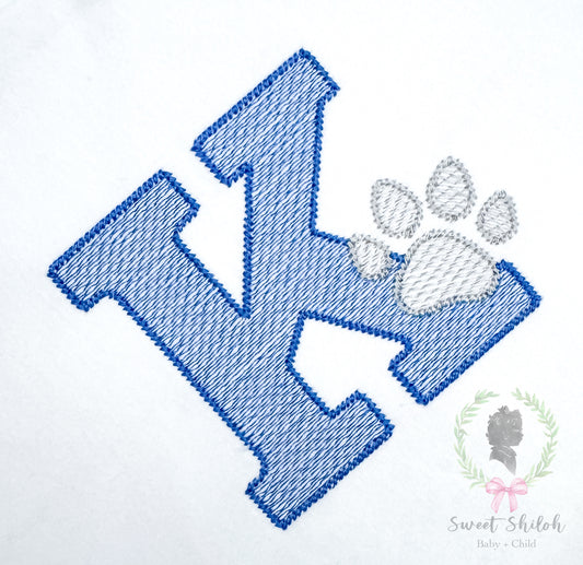 Kentucky K Paw Print Sketch