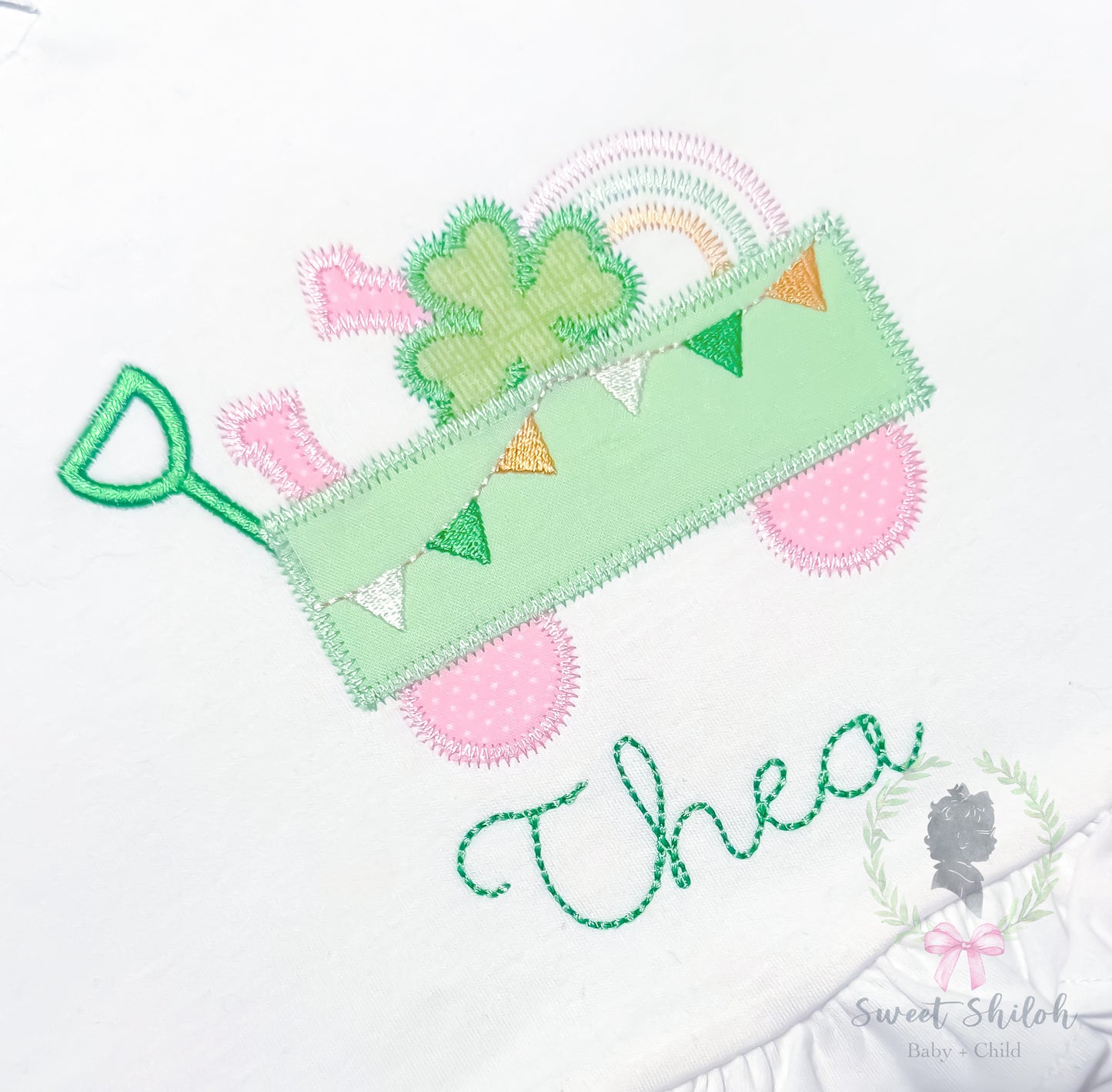 St. Patrick's Day Wagon Zigzag Stitch Applique