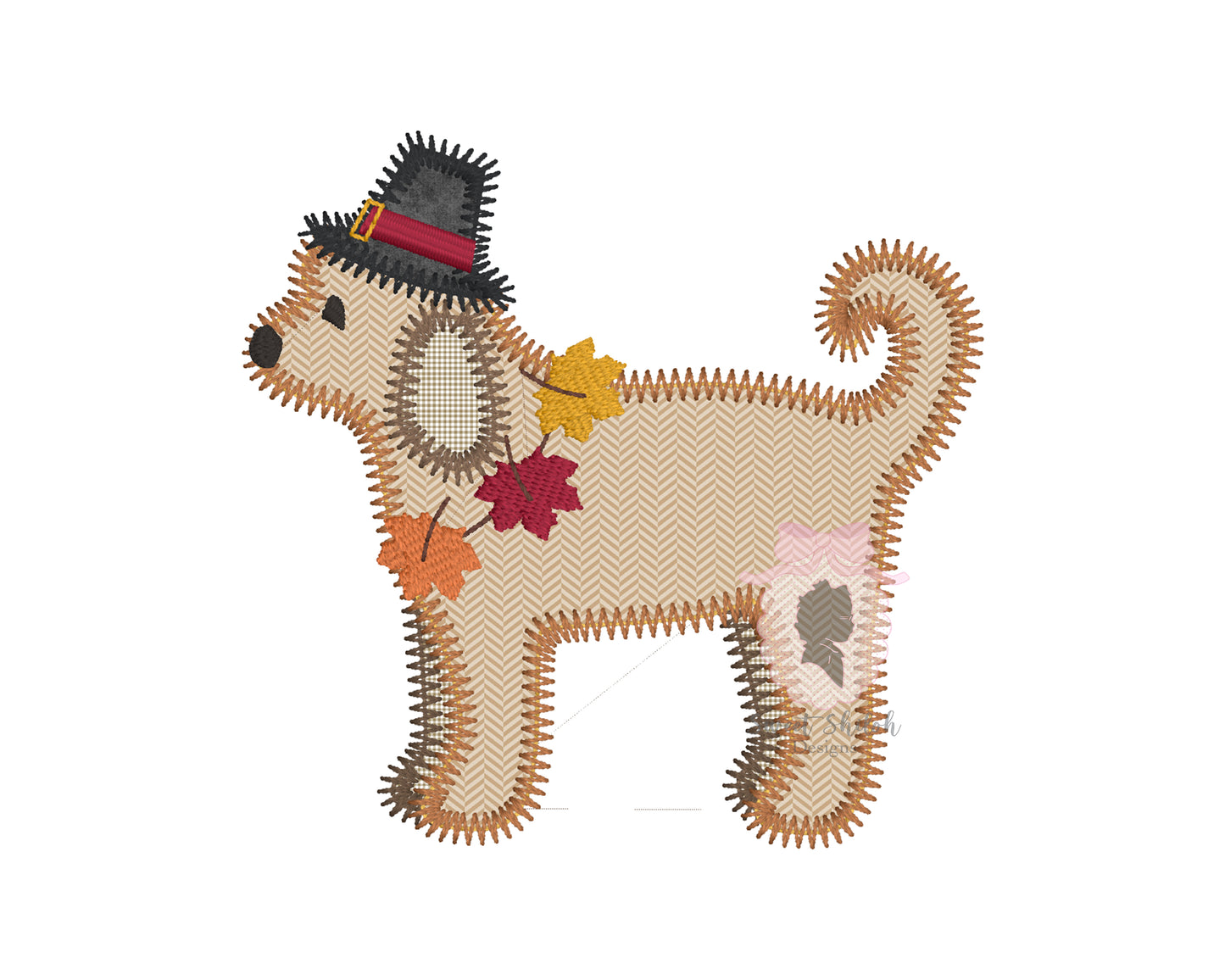 Pilgrim Doodle Zigzag Stitch Applique