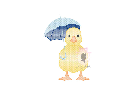 Duck with Umbrella Sketch