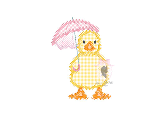 Duck with Umbrella Zigzag Applique