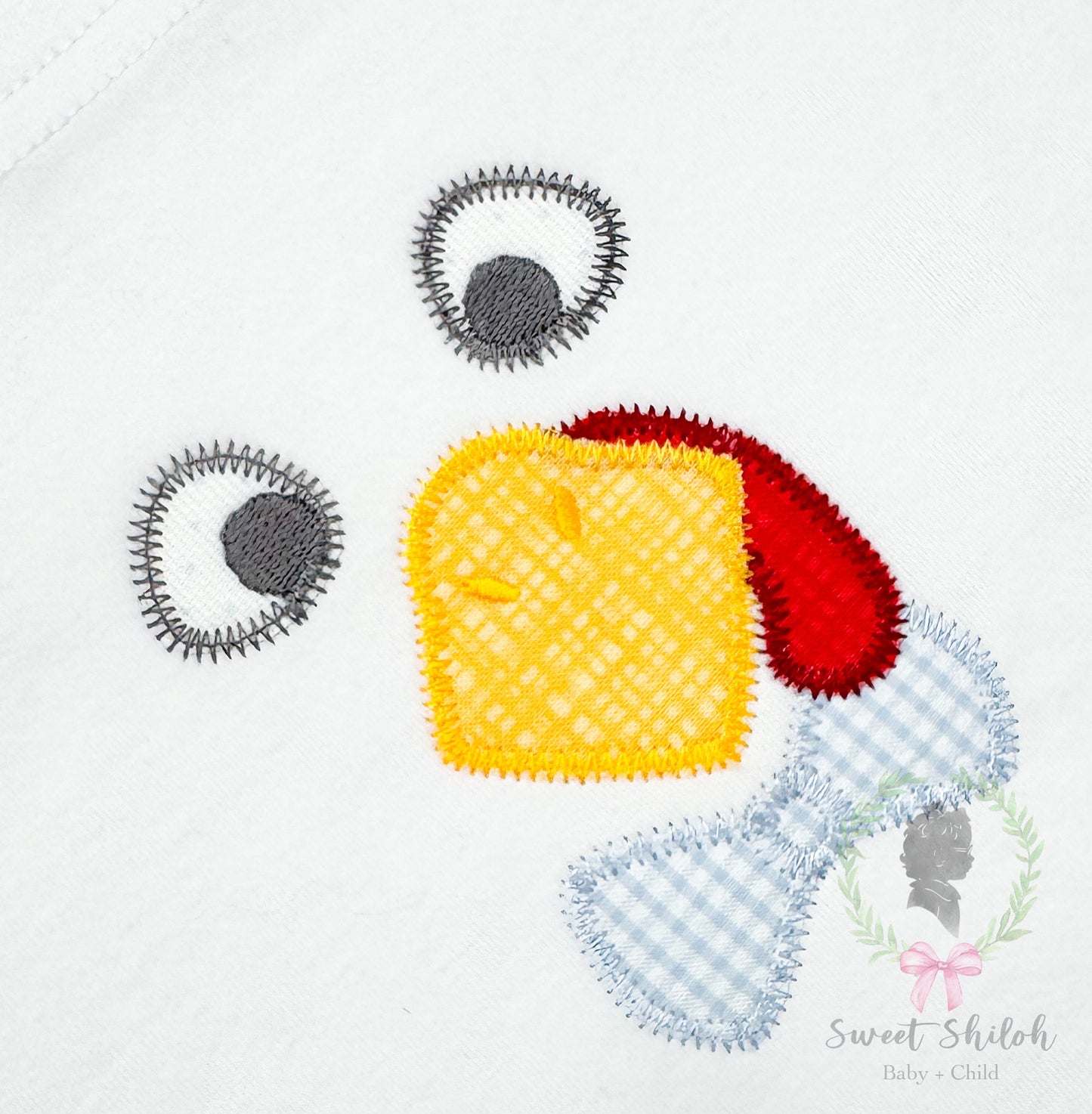 Turkey Face with Bowtie Zigzag Stitch Applique