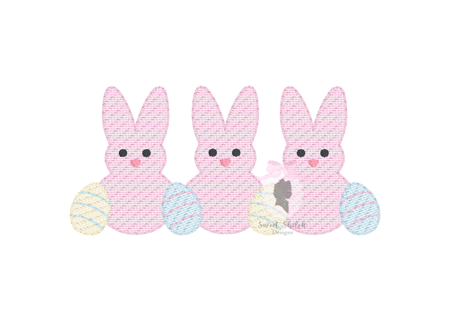 Bunny Trio with Eggs Sketch