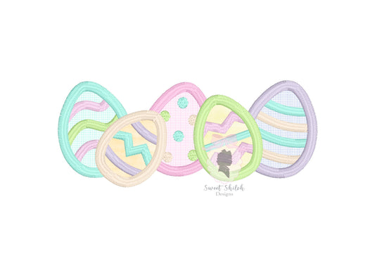Easter Egg Bunch Satin Applique