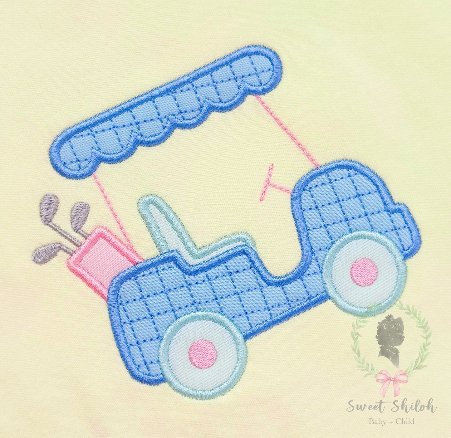 Golf Cart Scallop Satin Stitch Applique