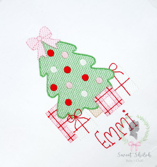 Christmas Bow Tree with Gifts Sketch