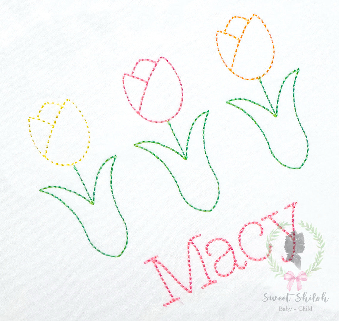 Tulip Trio Vintage Bean Outline