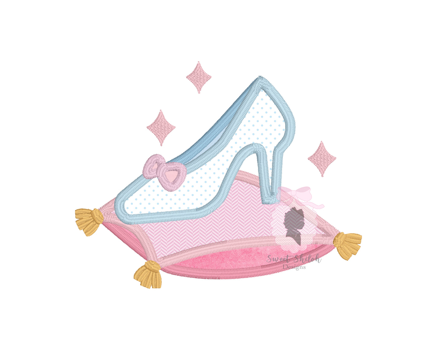 Glass Slipper Satin Stitch Applique