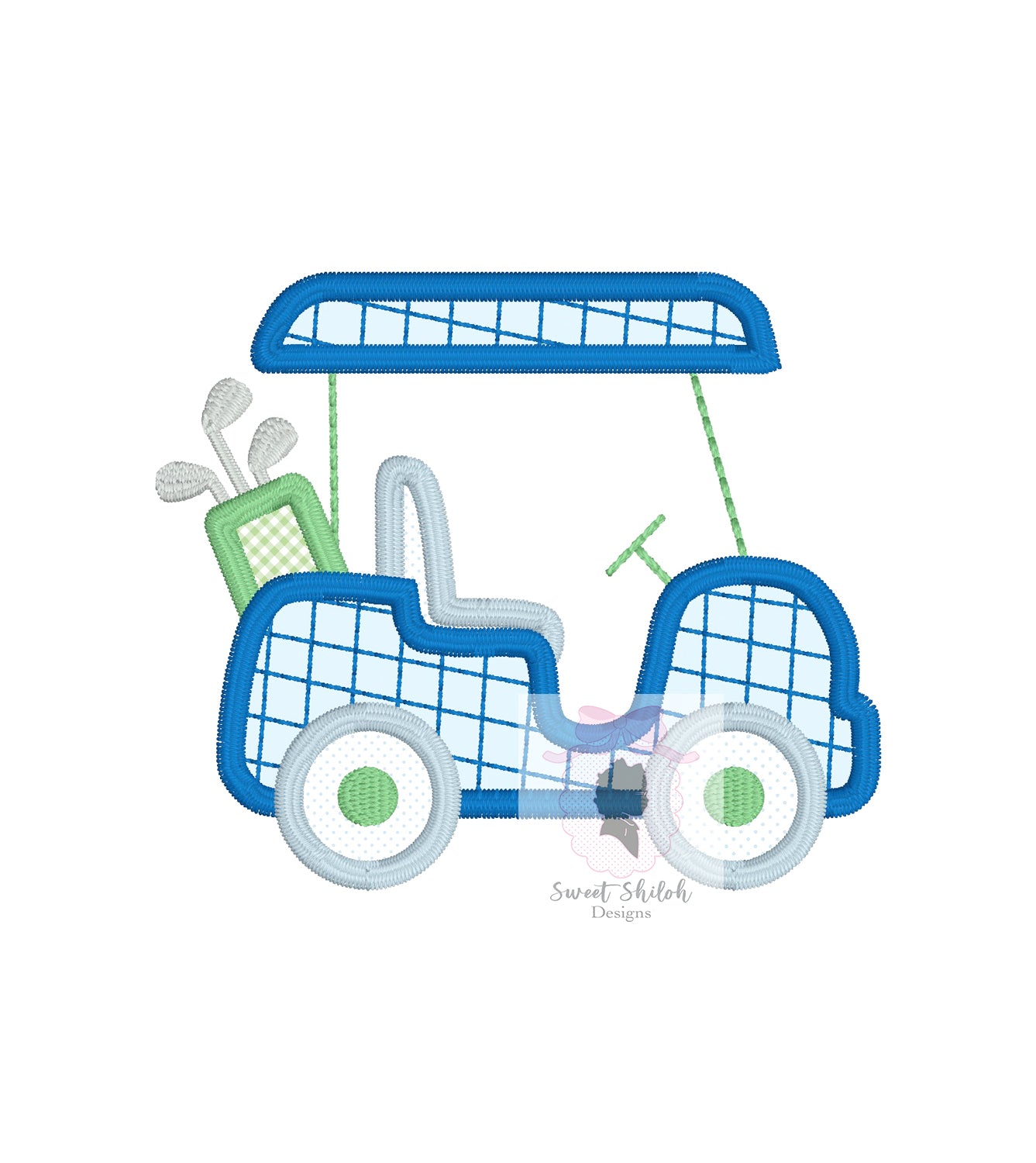 Golf Cart Satin Stitch Applique