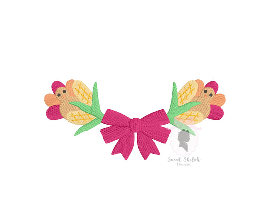 Thanksgiving Harvest Turkey Bow Frame Fill