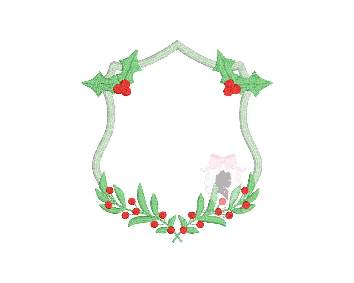 Christmas Holly Berry Crest Fill Frame