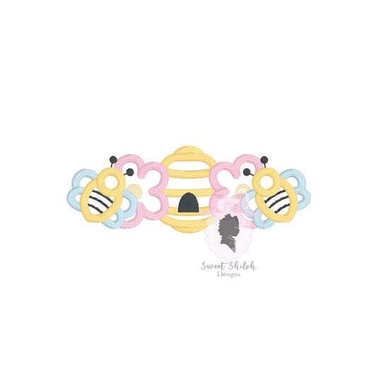 Bee Hive Flower Frame Outline