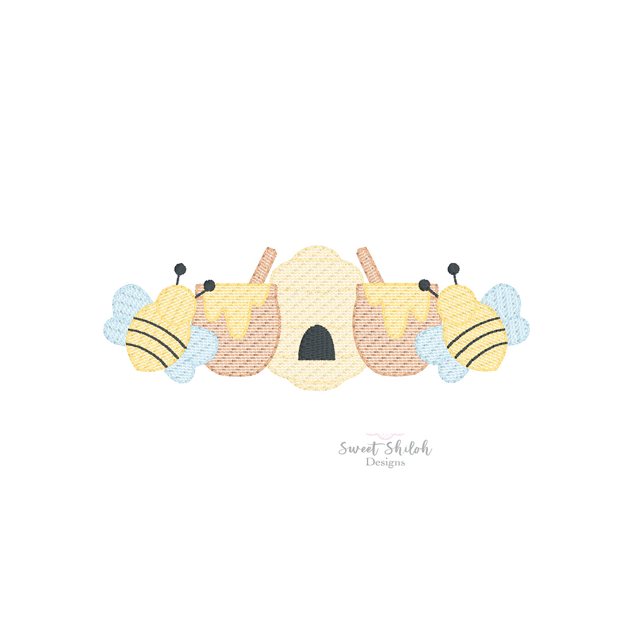 Bee Honey Pot Frame Sketch