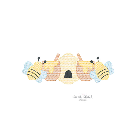 Bee Honey Pot Frame Sketch