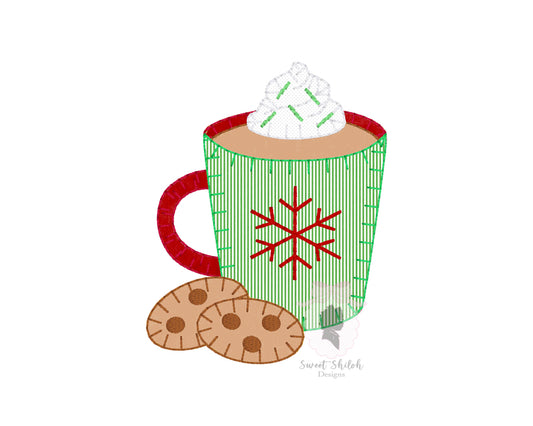 Hot Chocolate Cookie Blanket Stitch Applique