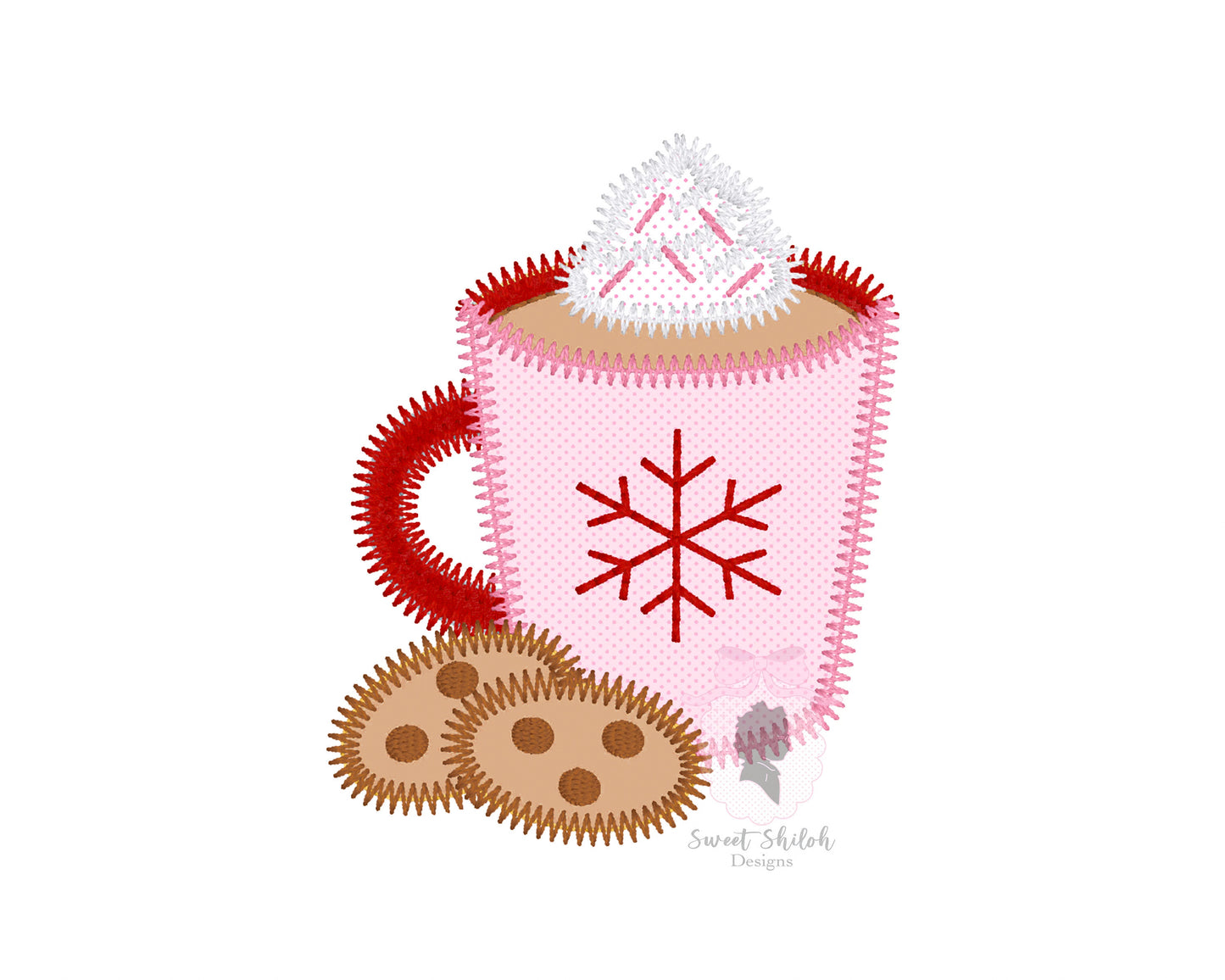 Hot Chocolate Cookie Zigzag Stitch Applique