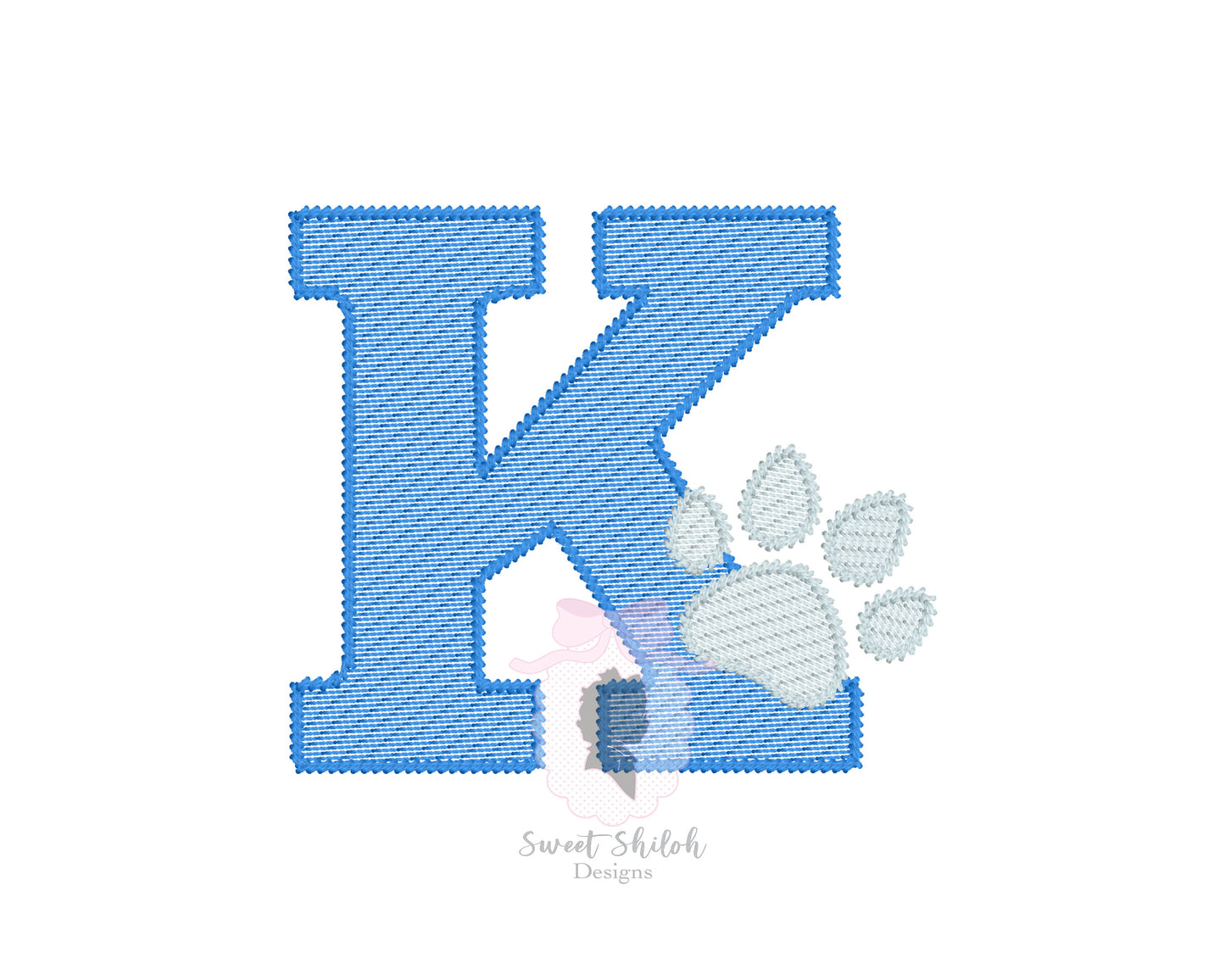 Kentucky K Paw Print Sketch