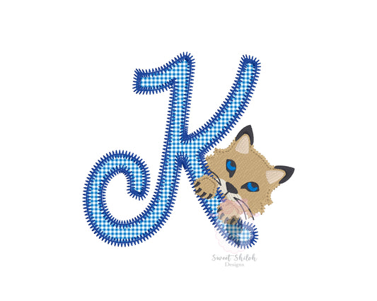 K Wildcat Zigzag Stitch Applique