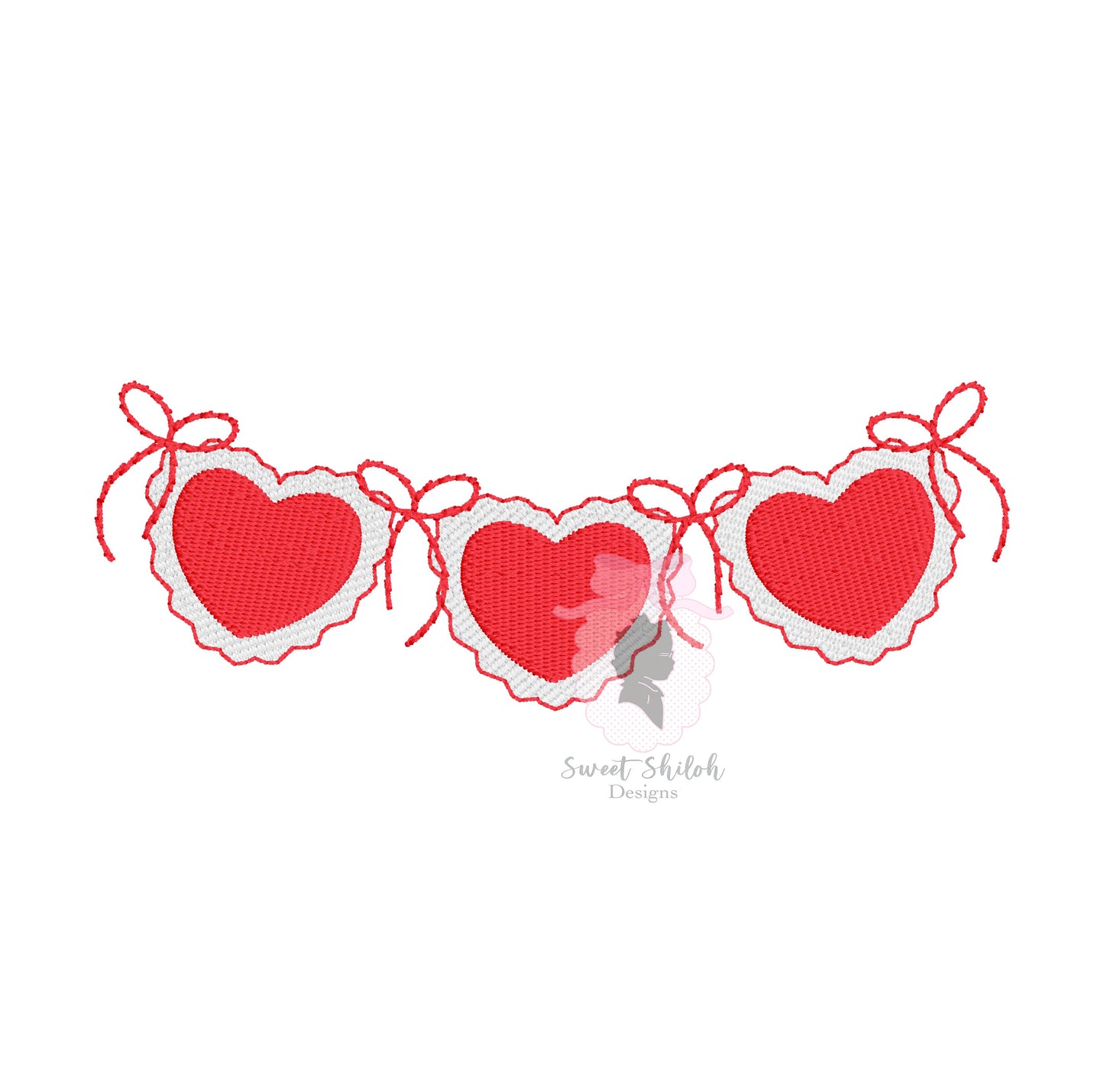 Lace Valentine Heart Sketch Bunting