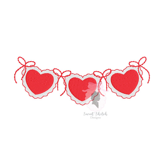 Lace Valentine Heart Fill Bunting